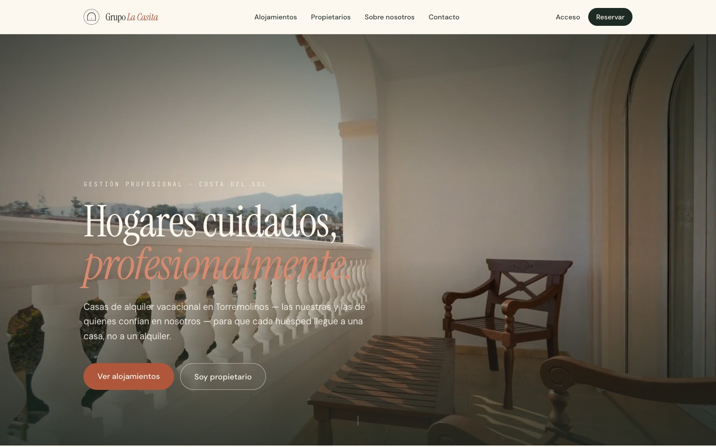 Web de Grupo La Casita — alquiler vacacional en la Costa del Sol
